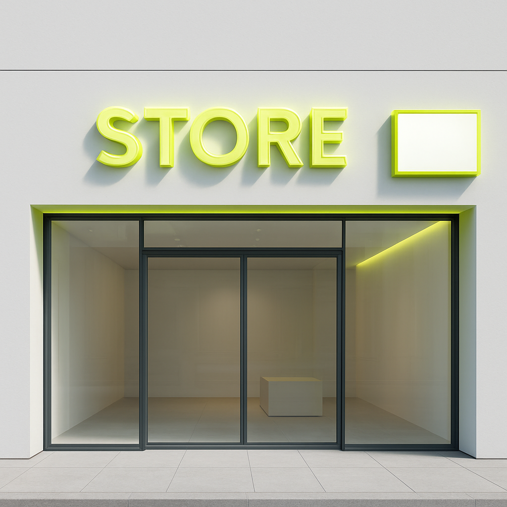 Fachada com letreiro luminoso personalizado