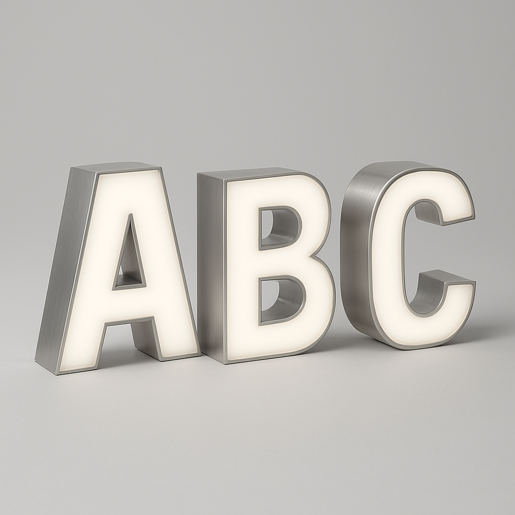 Letras caixa iluminadas personalizadas